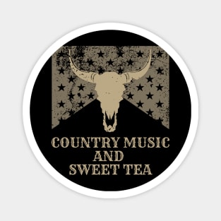 Country music and sweet tea Retro Vintage Country Music Lovers Nashville Magnet